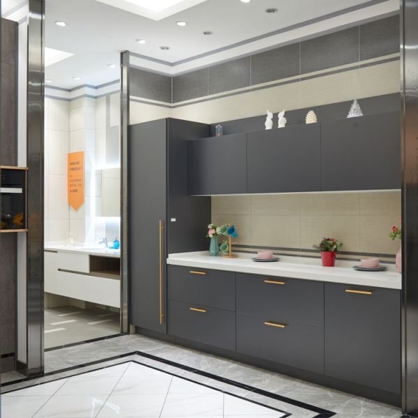 Modern Design Matte Lacquer Mdf Flat Modular Kitchen Cabinets