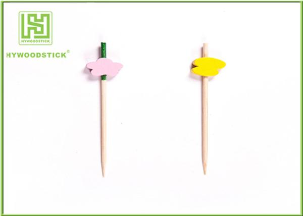 Birch Wood Decorative Food Toothpicks Disposable Birthday Party Kits OEM