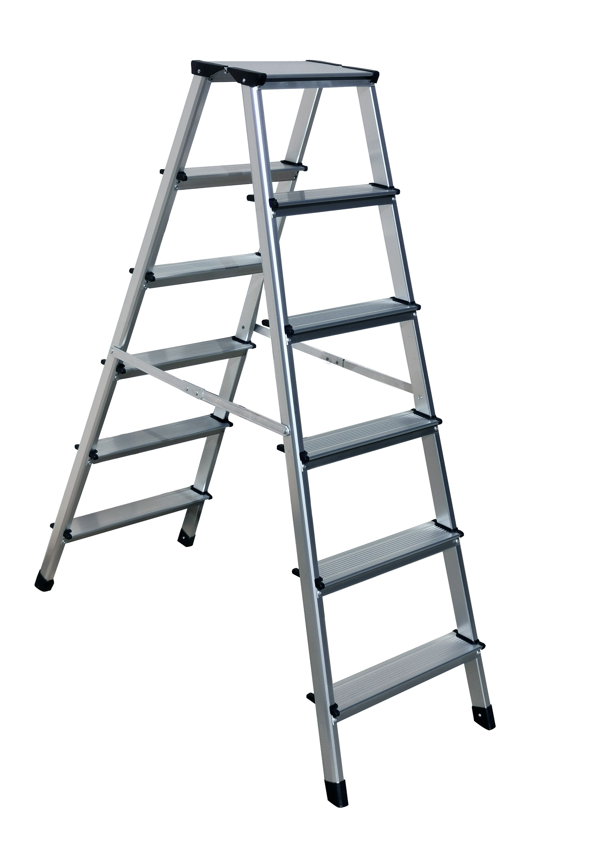 GS Outdoor Silver Multipurpose Aluminium Foldable Ladder 2x6 Steps