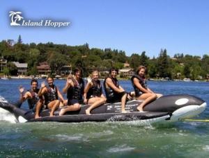 Wholesale Inline Island Hopper WHALE RIDE Water Banana Boat / Water Park Game 6 passenger from china suppliers