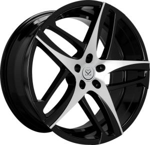 Wholesale 19 inch black machine face chrome 5*120 1 piece forged racing wheels rim from china suppliers