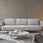 White Modern Sofa Set Curved Wooden Tape In Residential Contexts