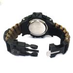 Outdoor Brown Emergency Survival Bracelet Watch Nylon Paracord Wristband