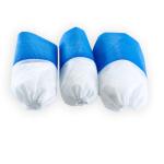 Waterproof Half Coated PP Half PE Film Non Woven Shoe Covers Blue White 15*40cm