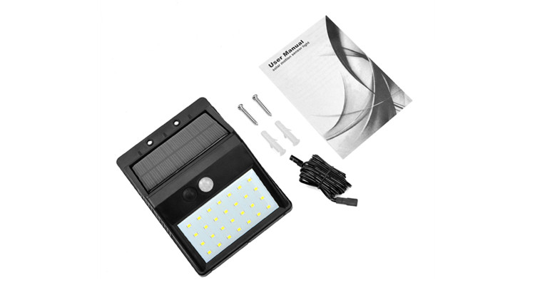 Aluminum Alloy Solar Wall Wash Light , PIR Motion Sensor Wall Lamp Easy Install