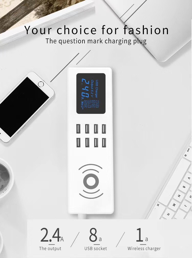 WIRELESS CHARGING USB SOCKET 2018 Qi High quality Wireless Charging with 8 USB Port Wireless charger USB Charging Socket