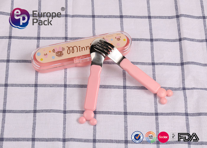 ISO9001 Kids Spoon Fork Set Kids Cutlery Set Lovely Safety Convenience
