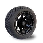 ShuRan Gloss Black 12 Inch Golf Cart Wheels And Tires 215/35-12 Tire DOT