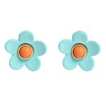 OEM ODM Flower Enamel Earrings 5g/Pair Colorful For Women