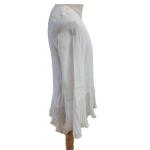 Button V Neck Fold Hem And Sleeve XS Ladies Casual Wear