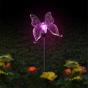 Wholesale Butterfly Solar Powered LED Ground Lights RoHS RGB Color Changing Outdoor from china suppliers