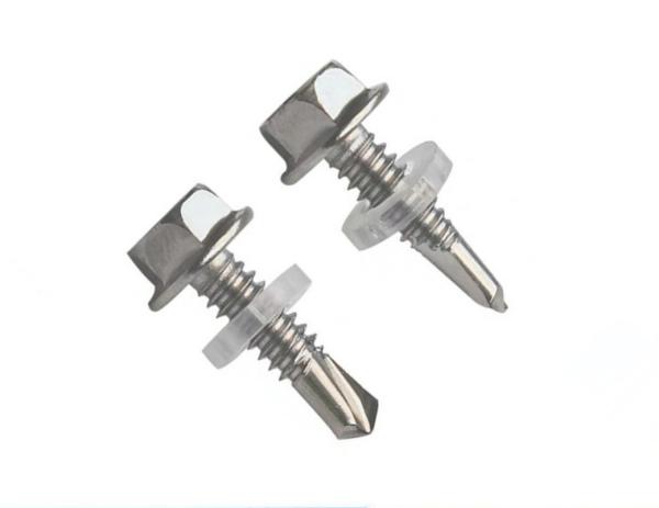 DIN Standard Stainless Steel Hexagonal Flange Drill Tail Screws with Phillips