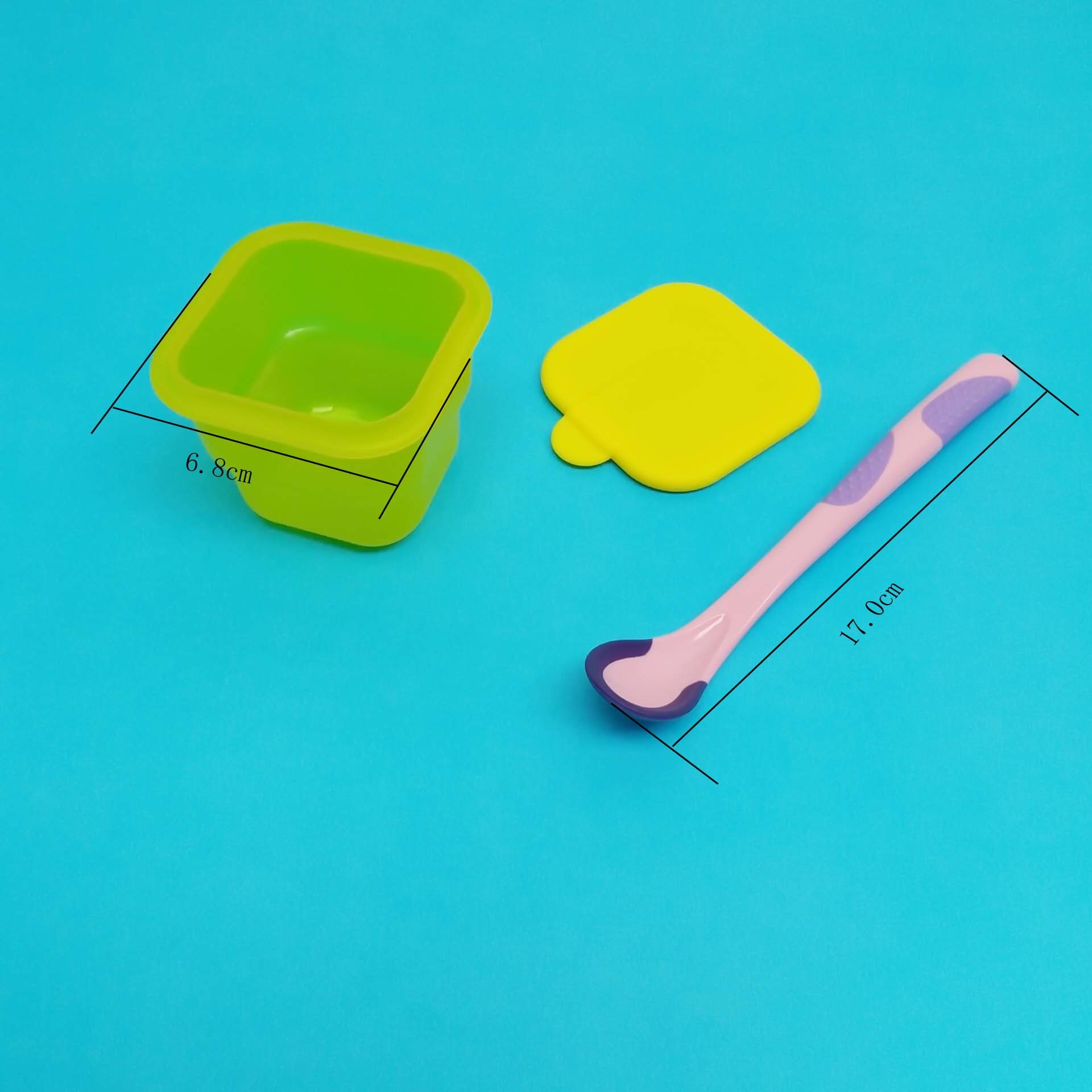 2pcs BPA Free Airtight Plastic Baby Food Storage Container With Spoon