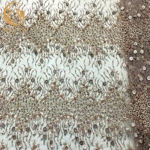 Wholesale Gold African Beaded Handmade Embroidery Lace Fabric With Appliques from china suppliers