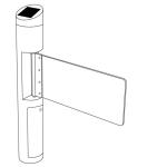 304 Stainless Steel Waist Height Pedestrian Swing Gate With Clear Acrylic Arm