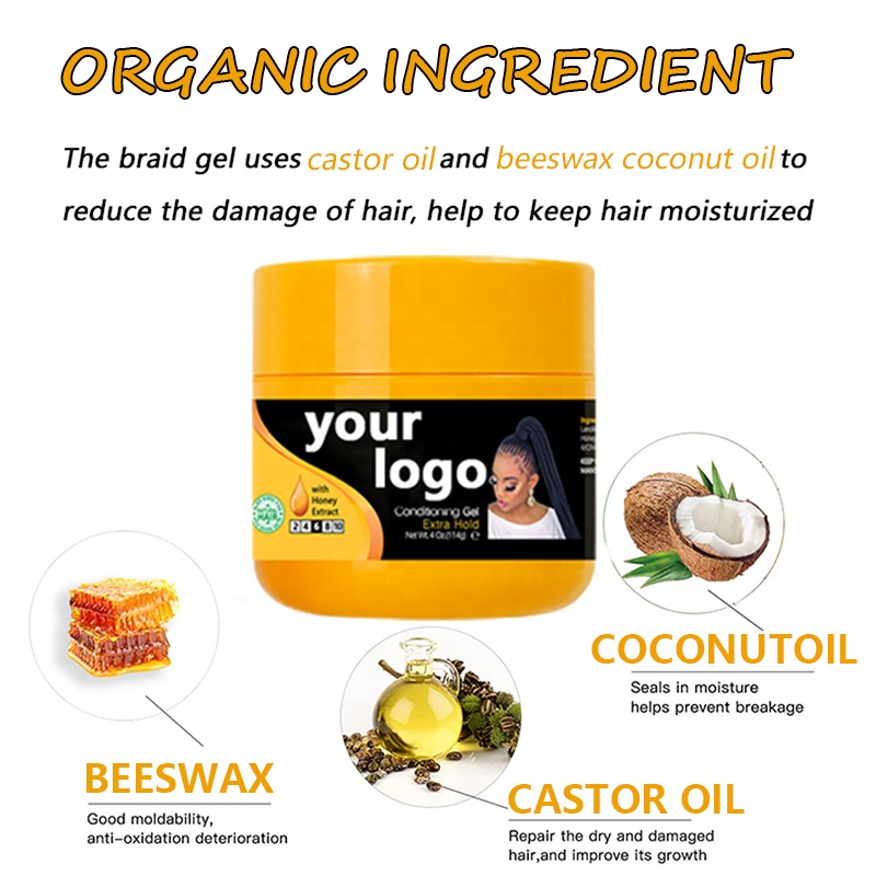 Alcohol-Free Hair Styling Lock Twisting Gel for Extra Hold Braids and Herbal Ingredient