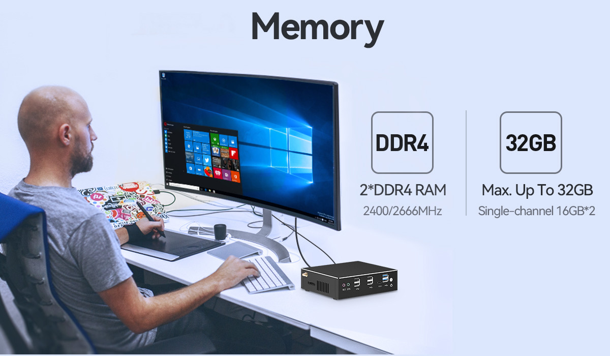 Dual LAN Office Desktop Mini Computer With DP And HDMI Intel Core Series Prosessor
