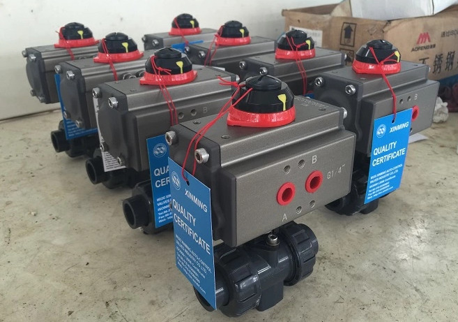 Polypropylene ball valve PPH ball Valve PVC ball valve with pneumatic actuator