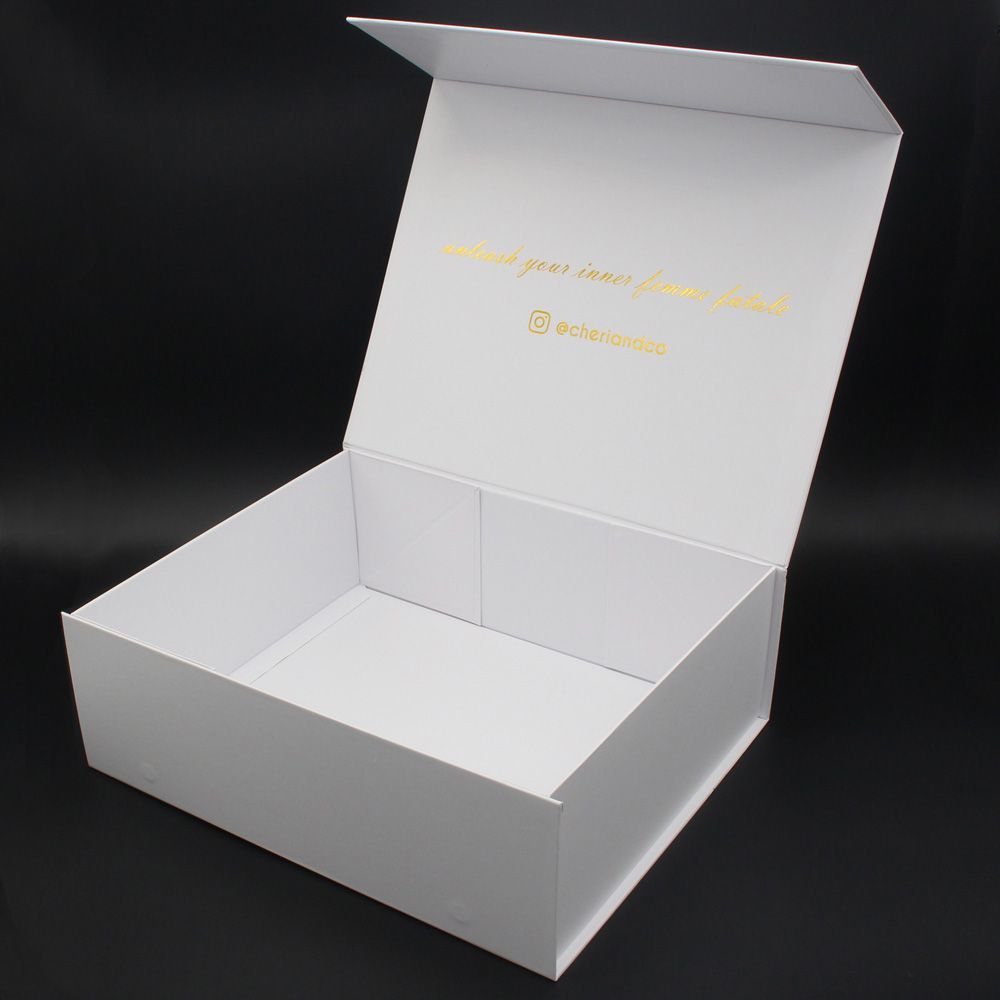 Factory Price Special Design Hot Foil Gold Logo Collapsible Cardboard Carton Folding Packaging Box Paper Gift Boxes with Magnetic Closure