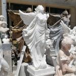 Marble Garden Angel Statues Life Size Greek Stone Carving Winged Figures Outdoor