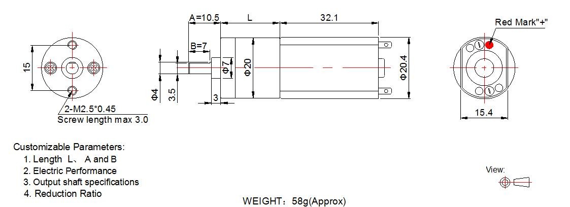 24 Volt DC Gear Motor High Torque Low Speed Electric Motor For Small Power Tool