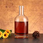 500ml 750ml Clear Round Glass Bottle for Whisky Rum Tequila Vodka Liquor at