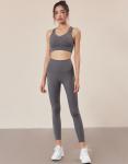 Sexy Fitness Sportswear Yoga Pants And Sports Bra Set Black Mesh With Pockets