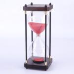 Black Decorative Sand Hourglass Stool Wood Antique Hourglass Timer Free Sample