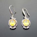 18k Rose Gold Plated 925 Silver Earrings Created Pink Sapphire Cubic Zirconia