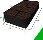 Fabric Raised Garden Bed 6x3x1ft Garden Grow Bed Bags for Growing Herbs, Flowers