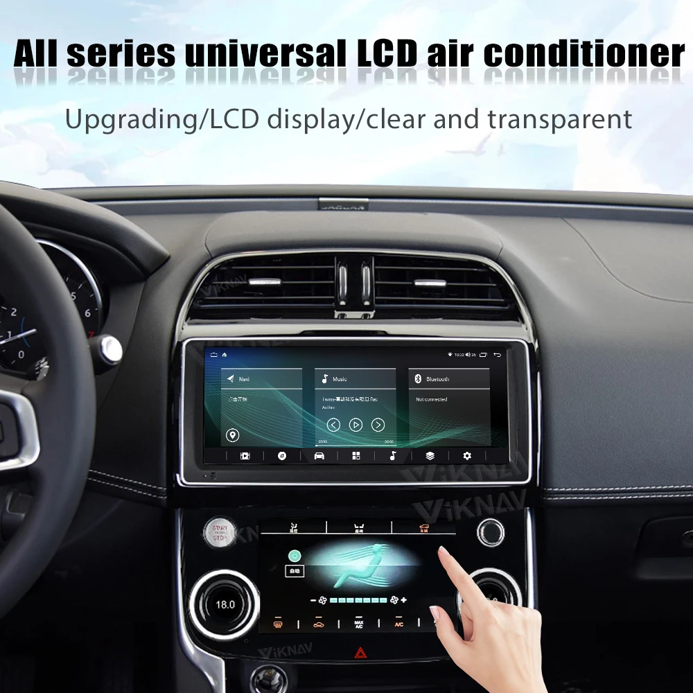AC Panel for Jaguar XE XF (2015-2020) 10inch LCD Climate Control Screen with Conditioning Temperature Control Knobs