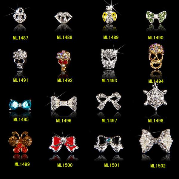 Hot NEW Wholesale Alloy Jewelry 3D Nail Art Jewelry Nail rhinestones Sticker