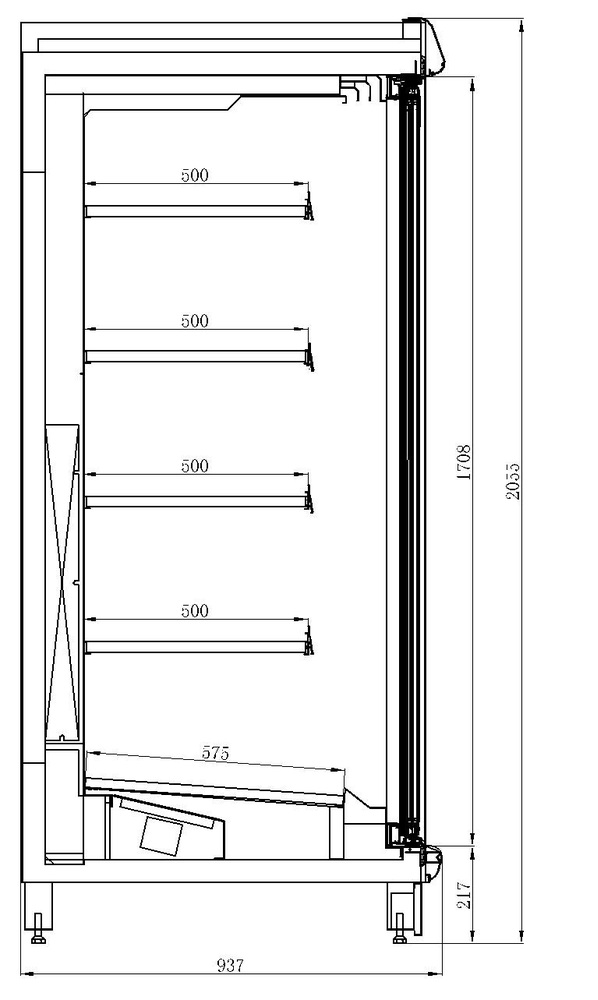 Fan Cooling Multideck Display Fridge With Exterior Impact Proof Material