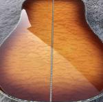 41" Solid Spruce Top Abalone D Style Acoustic Guitar with Burst Maple Body Ebony