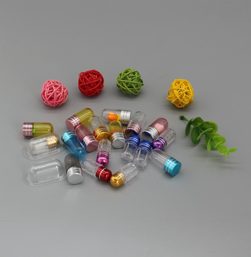 15mm PS Clear Plastic Pill Bottles Container One Capsule