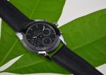 Stainless Steel Men'S Quartz Wrist Watch Waterproof With Genuine Leather Strap