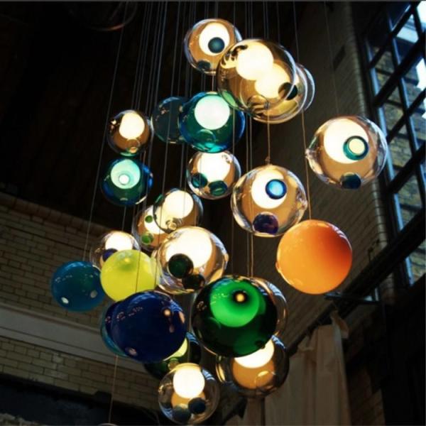 Modern Colorful Glass Ball For Dining Room Restaurant Decoration Light Fixture