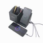 Nonslip LED Leather Wireless Phone Charger Pen Holder Washable For Desk