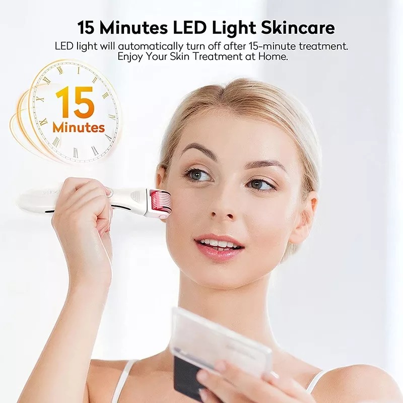 3 IN 1 LED Microneedle Roller Kit LED 0.5 mm Dr. pen Derma Roller Derma Rolling System
