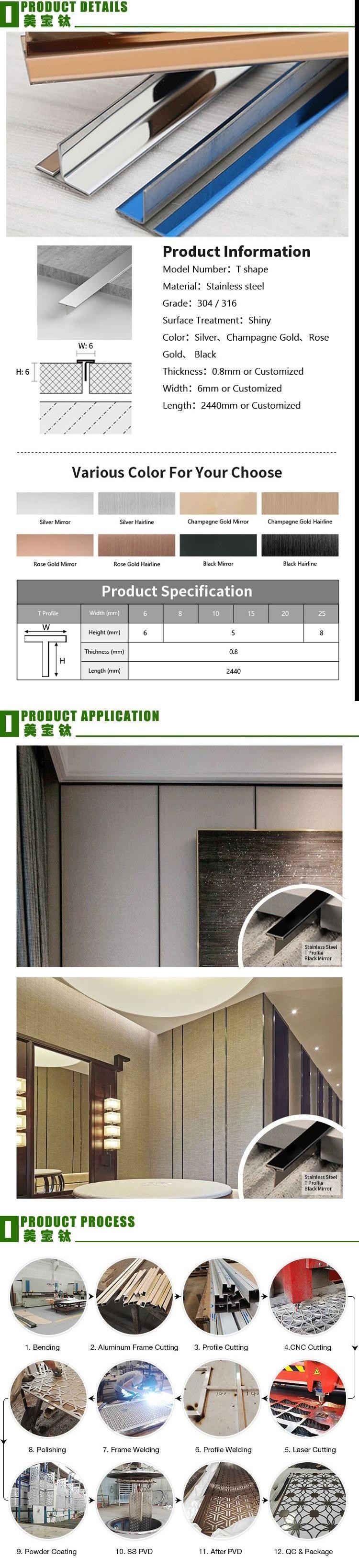 Hairline Stainless Steel Corner Tile Trim 20mm Width 2048mm Length