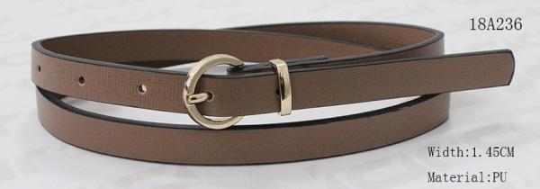 Dark Edge Painting Womens Fashion Belts Brown Color PU With Metal Loop 1.45cm