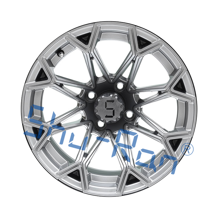 Golf Cart 12''/14'' Machined/ Glossy Black Aluminum Wheels Rims for Club Car, EZGO, YMH Golf Carts