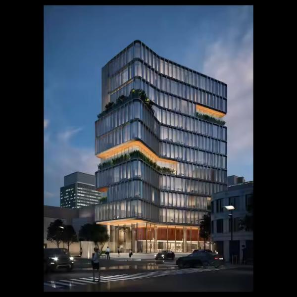 Galvanised Steel Frames Multi Storey High Rise Office Hotel Buildings Modern