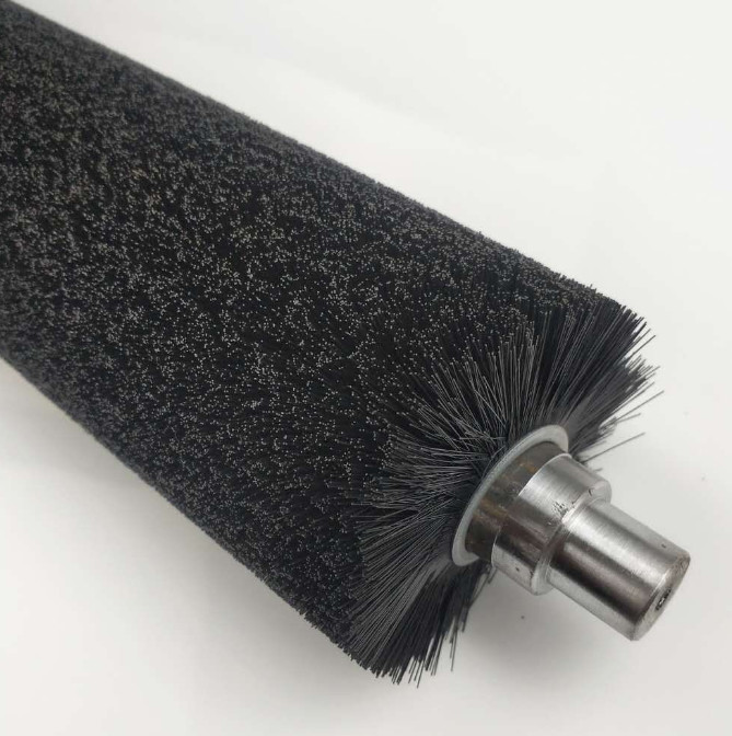 1000mm Soft Bristle Polishing Cylinder Rotary Brush Galvanized Metal Base