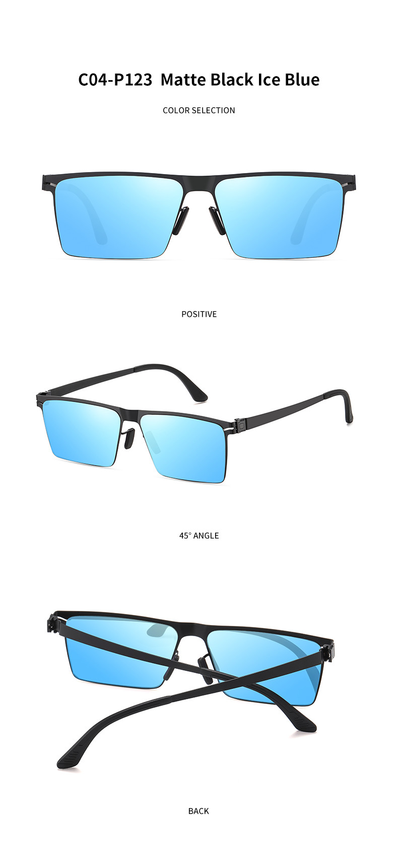 Ultralight Metal Frame Sunglasses Double UV Coating , Male Sunglasses For Driving