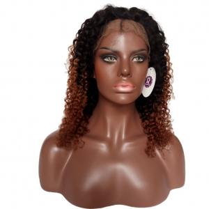 Wholesale Afro Kinky Curly Brazilian Virgin Human Hair Lace Front Wigs for Women1b/#30 Two-Toned from china suppliers
