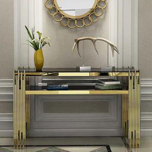 Wholesale Designer Stainless Steel Console Tables With Elegant Marble Tops from china suppliers