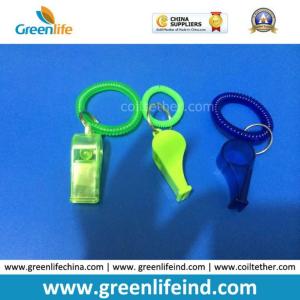 Wholesale Customer OEM Green Blue Safety Wrist Whistle Coil Key Holder from china suppliers