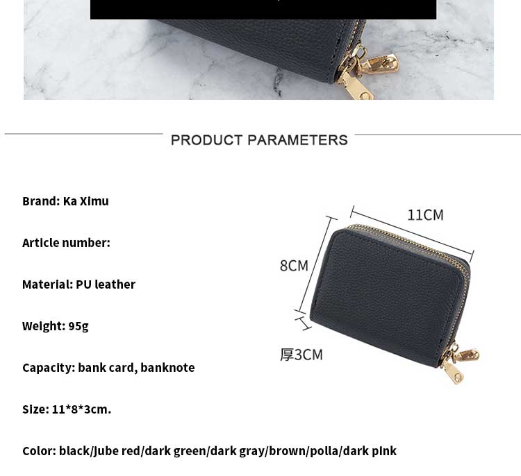 Customized Logo Mini RFID Blocking Zipper Coin Pocket Purse for Girls