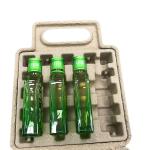 Recycled bagasse natural brown pulp wine bottle packing inner tray dry press